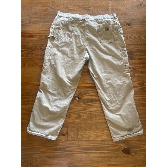 Carhartt Khaki Loose Original Fit Canvas Carpenter Pant, 42x30 - Picture 7 of 11